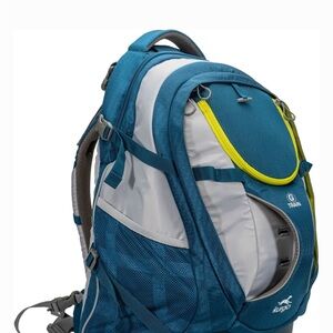 Kurgo Teal & White Pet Travel Backpack with Yellow Trim